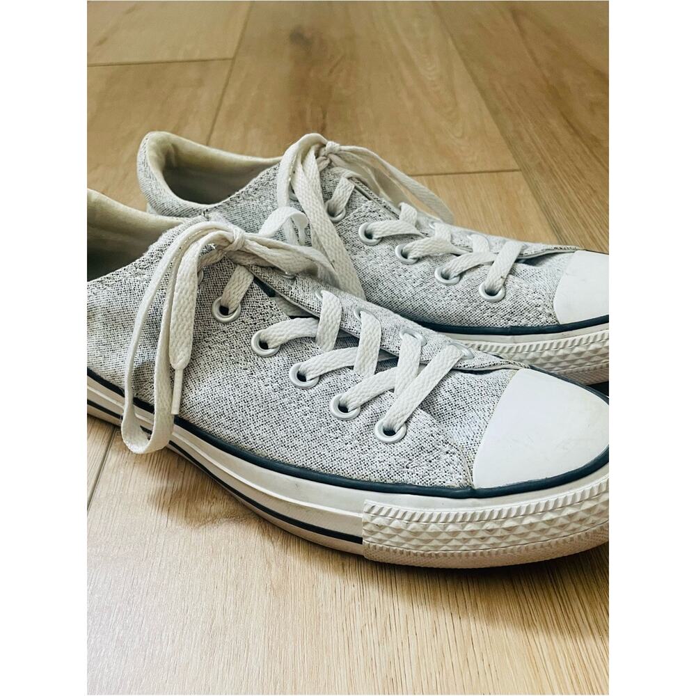 Converse Low Top Sneakers Light Gray and White, Women 8 Athletic All Star #0022 - Picture 3 of 8